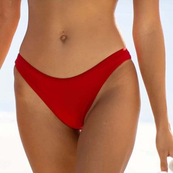 WATERCOLORS BY KENNY FLOWERS THE CALI - SPORTY BIKINI BOTTOM RED M NWT in packag - Picture 1 of 5